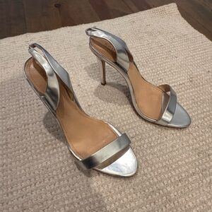 SCHUTZ Silver Strappy Heels